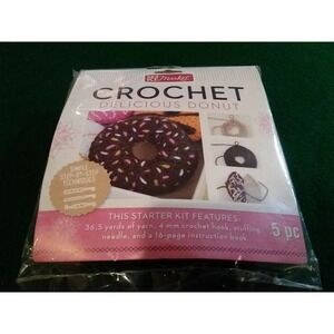 Crochet Delicious Donut Starter Kit 5 pc Make Market Easy Beginner Crochet NEW